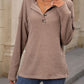 Half Button Long Sleeve T-Shirt