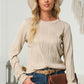 Textured Round Neck Long Sleeve Blouse