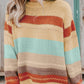 Color Block Round Neck Dropped Shoulder Sweater