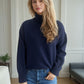 Turtleneck Dropped Shoulder Long Sleeve Sweater