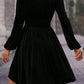 Surplice Long Sleeve Velvet Dress