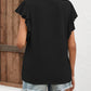 Notched Cap Sleeve T-Shirt