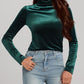 Solid Color Turtleneck Long Sleeve Top