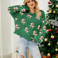 Reindeer Round Neck Long Sleeve Sweater