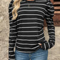 Full Size Striped Round Neck Puff Sleeve T-Shirt