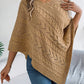 Cable-Knit Openwork Three-Quarter Sleeve Sweater