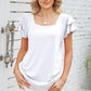 Square Neck Flutter Sleeve T-Shirt