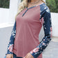 V-Neck Floral Long Sleeve T-Shirt