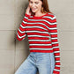 Striped Round Neck Long Sleeve Top