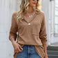 Exposed Seam V-Neck Long Sleeve T-Shirt