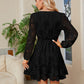 Surplice Lace Long Sleeve Mini Dress