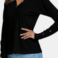 Decorative Button V-Neck Long Sleeve T-Shirt