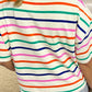 Striped Round Neck Half Sleeve Knit Top