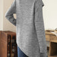 Asymmetrical Hem Cowl Neck Long Sleeve T-Shirt