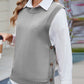 Buttoned Round Neck Sweater Vest