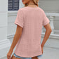 Eyelet V-Neck Short Sleeve T-Shirt