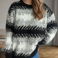 Contrast Round Neck Dropped Shoulder Sweater