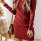 Mock Neck Long Sleeve Mini Dress