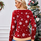 Christmas Pattern Round Neck Long Sleeve Sweater