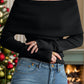 Off-Shoulder Long Sleeve Sweater