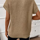 Solid Color Turtleneck Short Sleeve Sweater