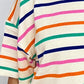 Striped Round Neck Half Sleeve Knit Top