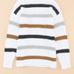 Striped Round Neck Dropped Shoulder Sweater