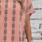 Printed Round Neck Short Sleeve Dress