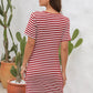 Cutout Striped Round Neck Short Sleeve Dress