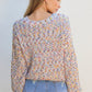 Confetti Round Neck Long Sleeve Sweater