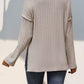 Slit Half Button Long Sleeve T-Shirt