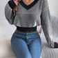 Striped V-Neck Long Sleeve Sweater