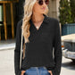 Ribbed Johnny Collar Long Sleeve T-Shirt