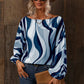 Printed Boat Neck Blouse