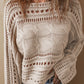 Openwork Cable Knit Long Sleeve Sweater