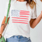 US Flag Round Neck Short Sleeve T-Shirt