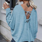 Full Size Double Tie Drop Shoulder Long Sleeve T-Shirt