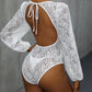 Backless Lace Long Sleeve Bodysuit