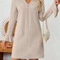 Notched Flare Sleeve Mini Dress