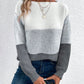 Color Block Boat Neck Sweater