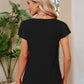 Ruched V-Neck Short Sleeve T-Shirt