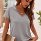 Lace Detail V-Neck T-Shirt