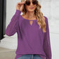 Cutout Round Neck Long Sleeve T-Shirt