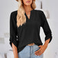 Notched Roll-Tab Sleeve T-Shirt
