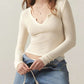 Notched Long Sleeve T-Shirt