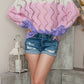 Color Block Hollow Boat Neck Sweater