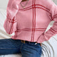 Contrast Round Neck Long Sleeve Sweater