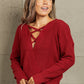 Crisscross Back Boat Neck Sweater