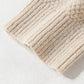 Cable-Knit Color Block Round Neck Sweater