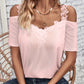 Full Size Lace Detail Short Sleeve T-Shirt